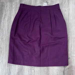 Sag Harbor Skirt Size 14P Purple Lined Slit 100% new Wool Pockets 14 petite
